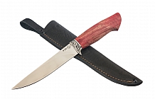 Нож "Якут-2" Сталь М390, рукоять стабилизированная карельская береза, мельхиор