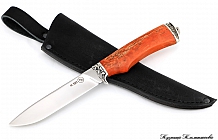 Нож "Тайга" Сталь М390, Рукоять стабилизированная карельская береза