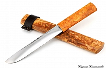 Нож якутский, сталь У8А, рукоять и чехол стабилизированная карельская береза