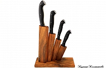 Набор кухонных ножей из булатной стали с подставкой