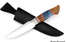 Нож "Охотник" Сталь М390, Рукоять стабилизированная карельская береза