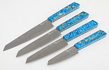 Набор кухонных ножей из булатной стали, рукоять стабилизированный кап клена