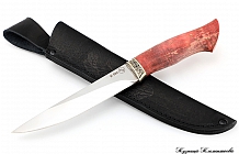 Нож "Якут" Сталь М390, рукоять стабилизированная карельская береза