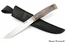 Нож "Стриж" Сталь М390, рукоять стабилизированная карельская береза