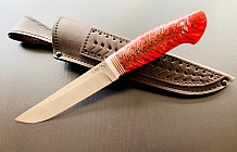 Нож "Мангуст" Сталь S390, рукоять стабилизированная шишка в акриле