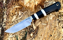 Нож "Ворон" Сталь S390, рукоять стабилизированный граб, рог лося