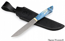 Нож "Бичак" литой булат, рукоять стабилизированная карельская береза