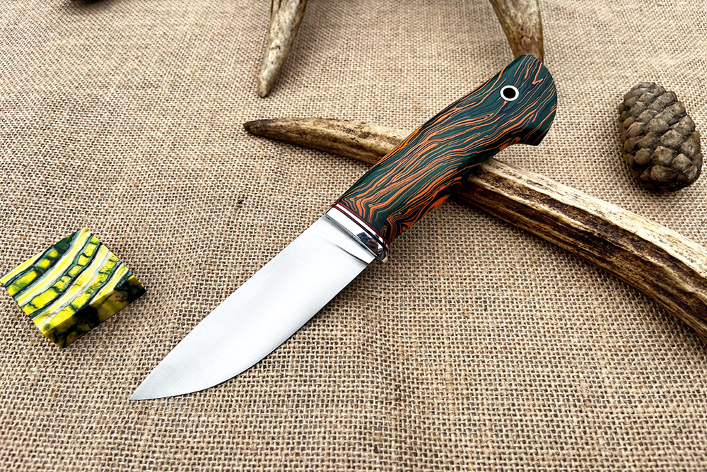 Нож "Леший малый" сталь М398, рукоять авторская микарта