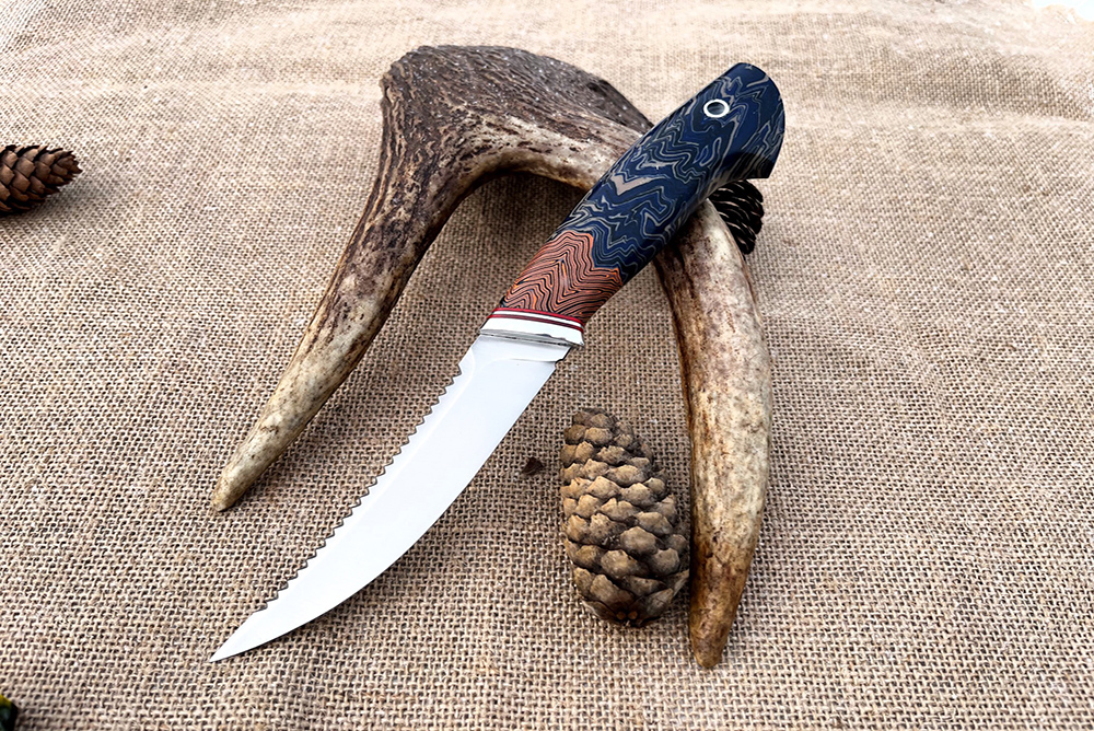 Нож "Тунец" стали Elmax, рукоять авторская микарта